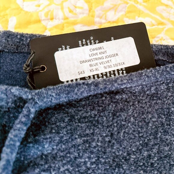 CHASER Heather Grey Blue Drawstring Lounge Joggers Size Small NEW - Picture 4 of 4